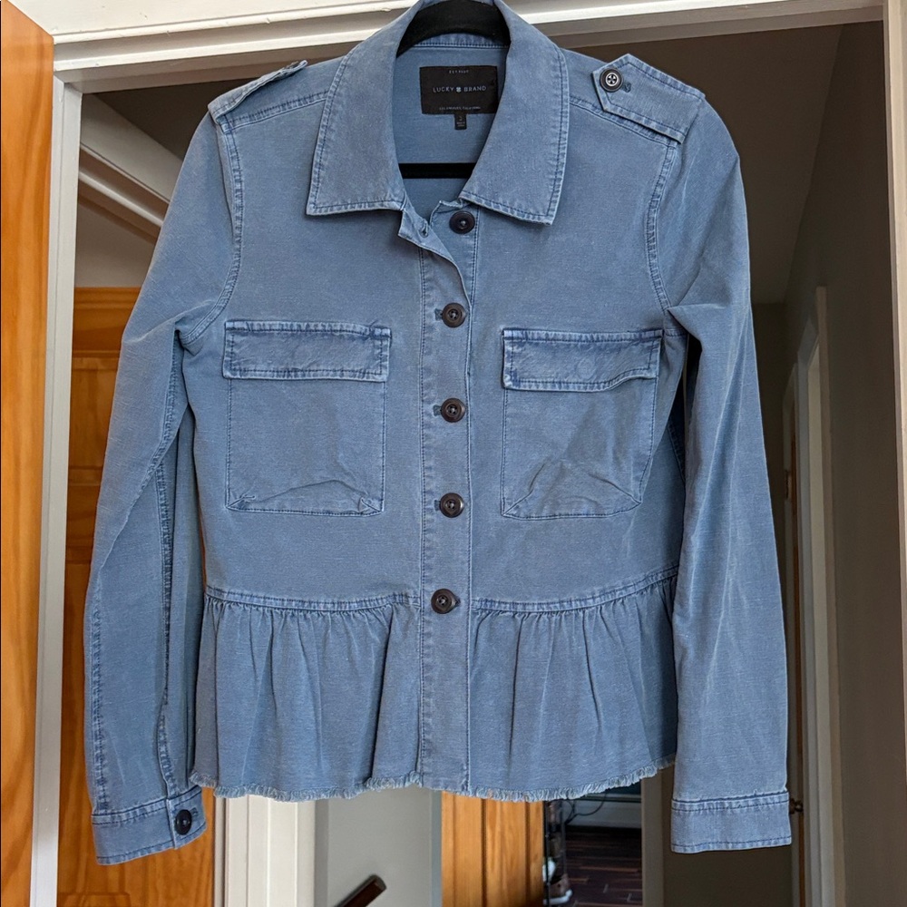 Lucky Brand Blue Peplum Jacket